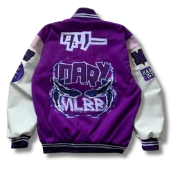 Varsity Jacket Embroidery and Snap Details